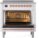 ILVE Nostalgie II 36" Electric Range, White, Copper Trim UPI366NMPWHP ILVE