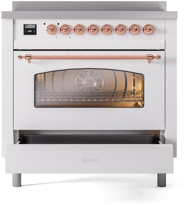 ILVE Nostalgie II 36" Electric Range, White, Copper Trim UPI366NMPWHP ILVE