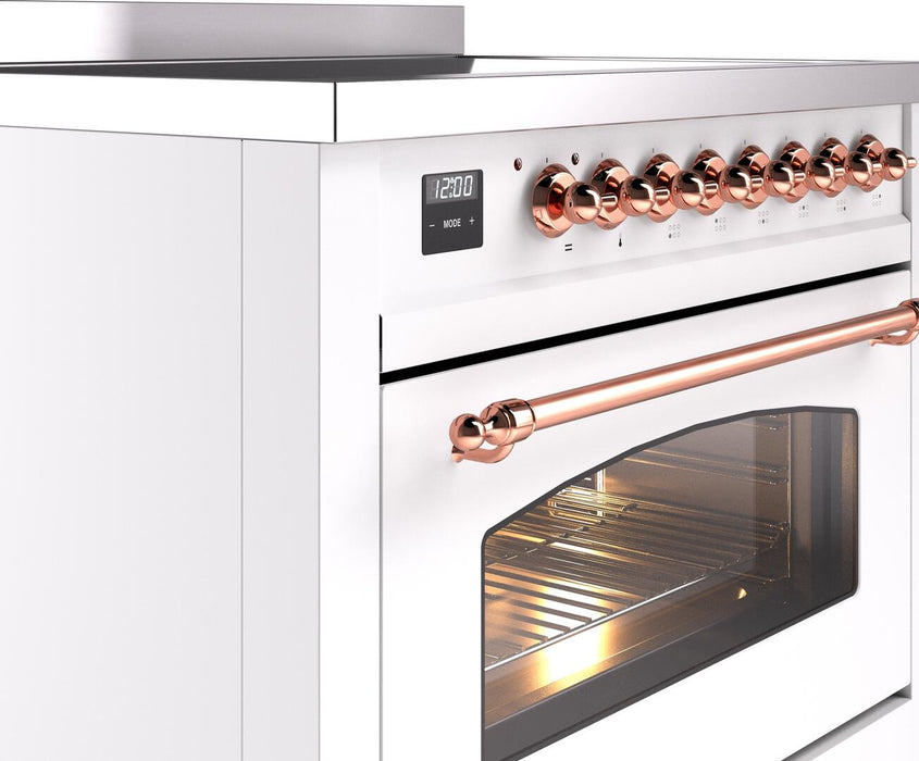 ILVE Nostalgie II 36" Electric Range, White, Copper Trim UPI366NMPWHP ILVE