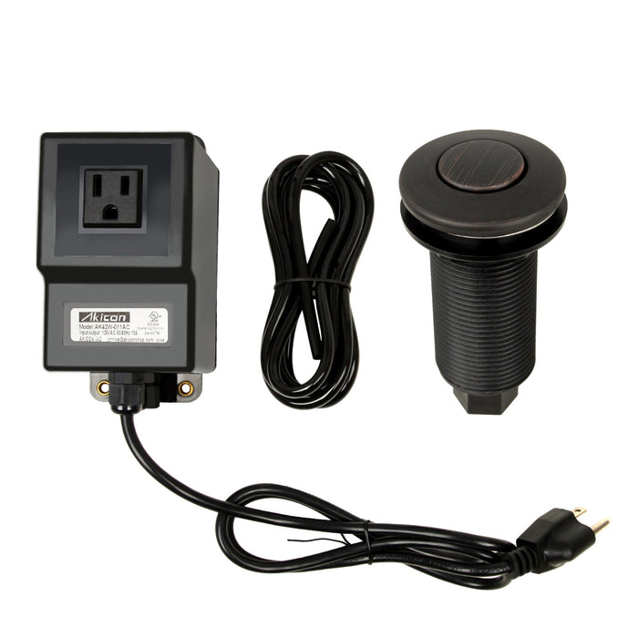 Single Outlet Copper Garbage Disposal Kitchen Air Switch Kit — AK79001A-C