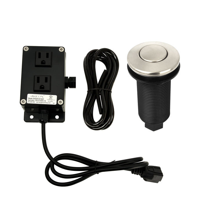 Dual Outlet Copper Garbage Disposal Kitchen Air Switch Kit — AK79001B-C