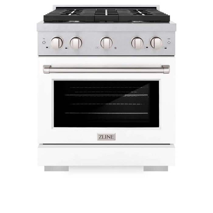 ZLINE 30"Gas Range, Convection Gas Oven , DuraSnow® White Matte, SGRS-WM-30