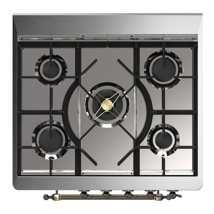 ILVE Majestic III 30" Dual Fuel Range Blue Grey, Copper Trim UM30NR3BGP
