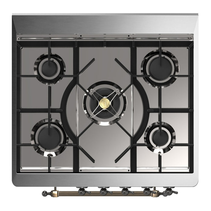 ILVE Majestic III 30" Dual Fuel Range Stainless Steel Burnished Trim UM30NR3SSB