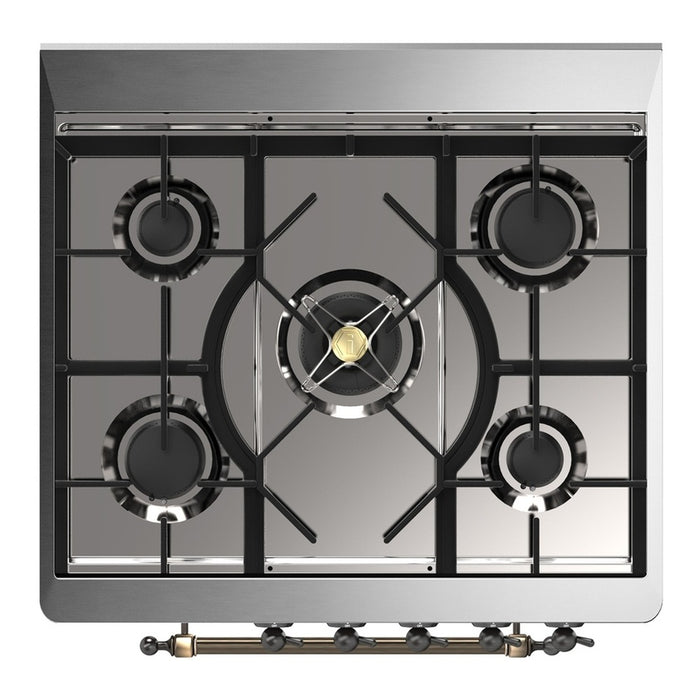 ILVE Majestic III 30" Dual Fuel Range, White Copper Trim UM30QNR3WHP