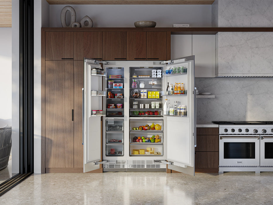THOR Kitchen X-Series 18" Panel Ready Built-In Freezer Column, Automatic Ice Maker - Side View