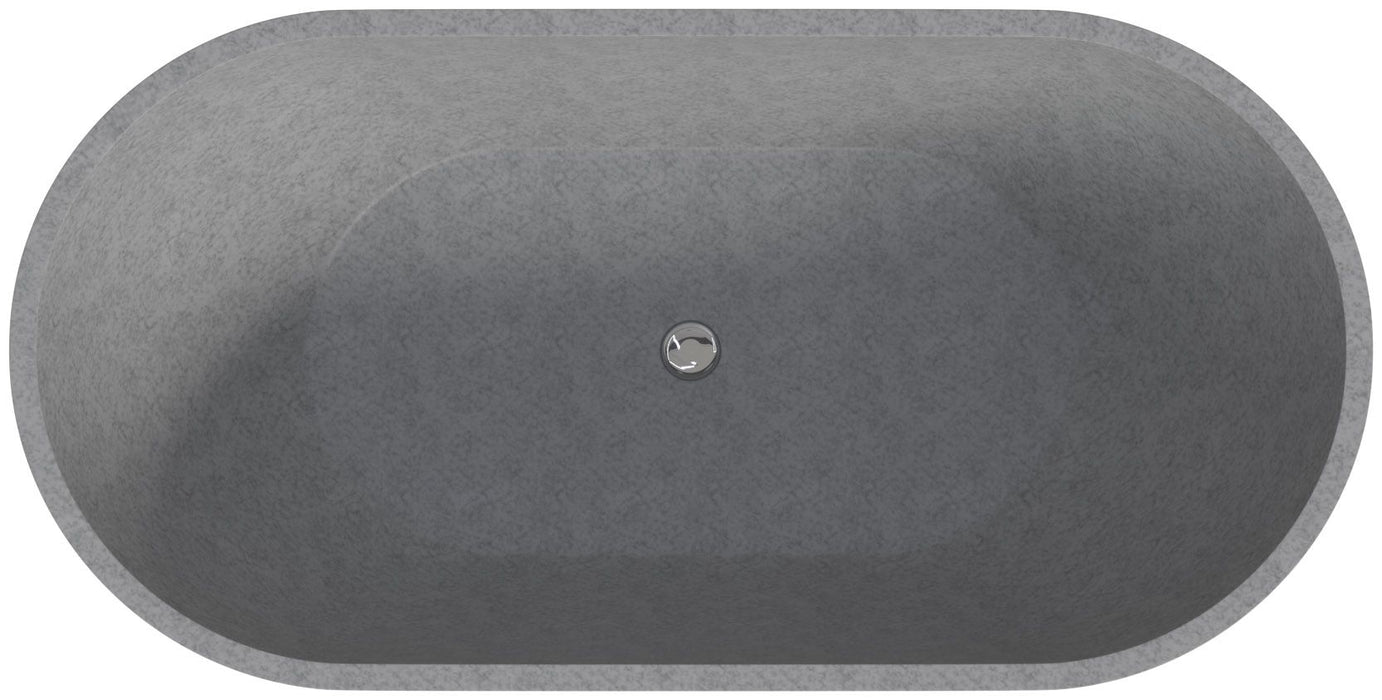 ALFI brand 59" Solid Concrete Oval Freestanding Bathtub ABCO59TUB