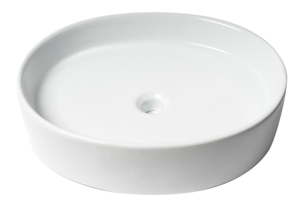 ALFI brand White 22" Oval Above Mount Ceramic Sink ABC911