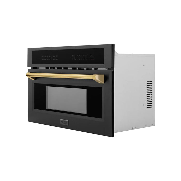 ZLINE 30” Convection Microwave, Black Stainless, Gold MWOZ-30-BS-G