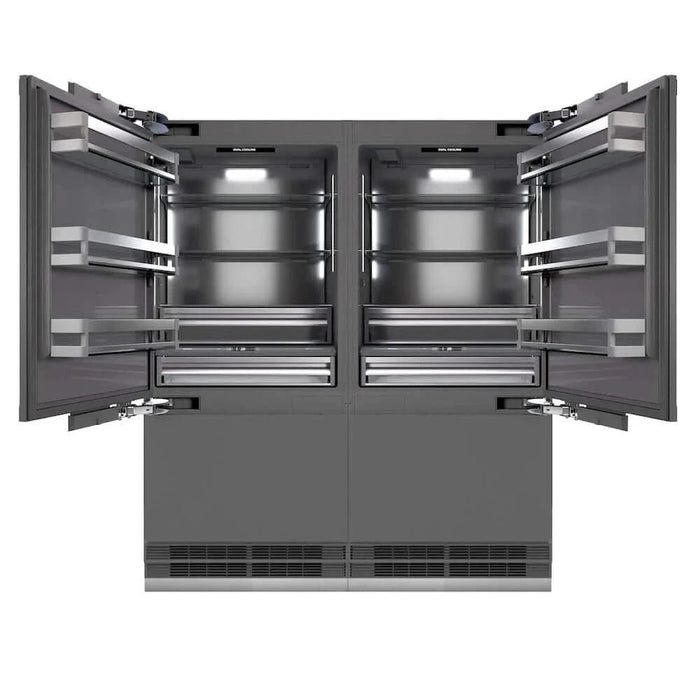 ZLINE 72" Panel Ready Built-In Bottom Freezer Refrigerator,Water Dispenser, Ice Maker,Graphite Gray GRBIT-72