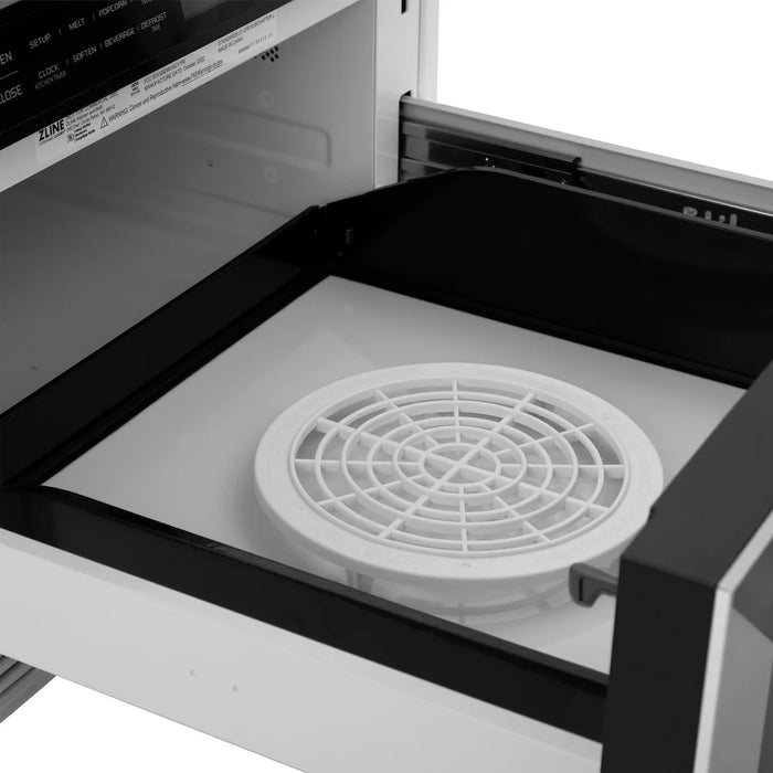 ZLINE Autograph Edition 24" Built-in Microwave Drawer, Stainless Steel, Helix Handle MWDZ-1-H-KCB