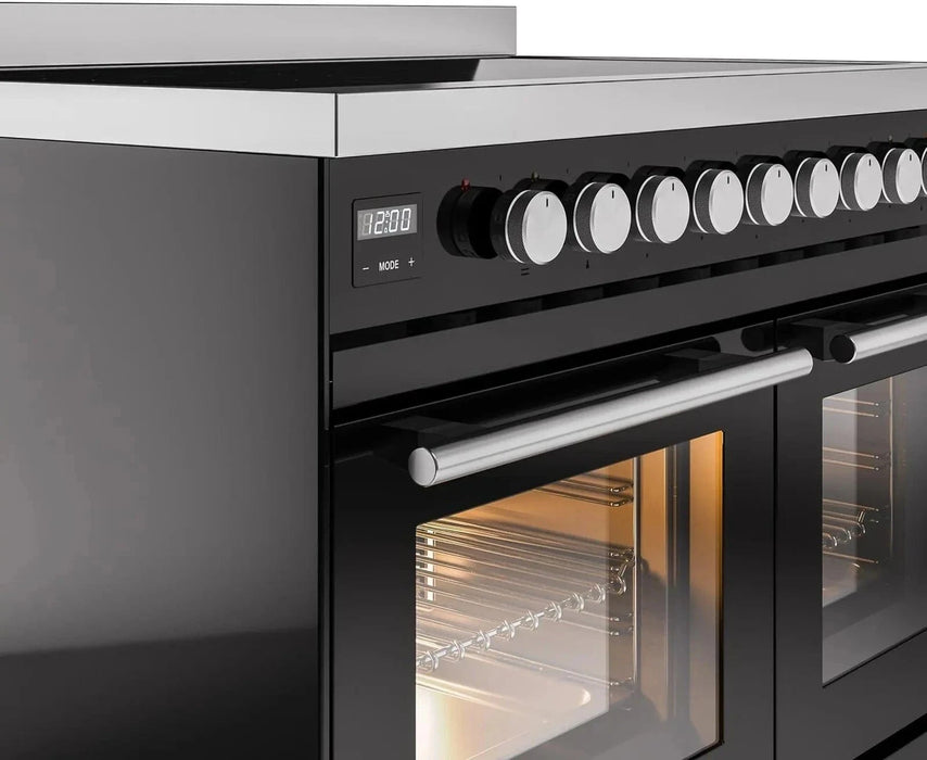 ILVE 40"Professional Plus Induction Range, Glossy Black UPDI406WMPBK
