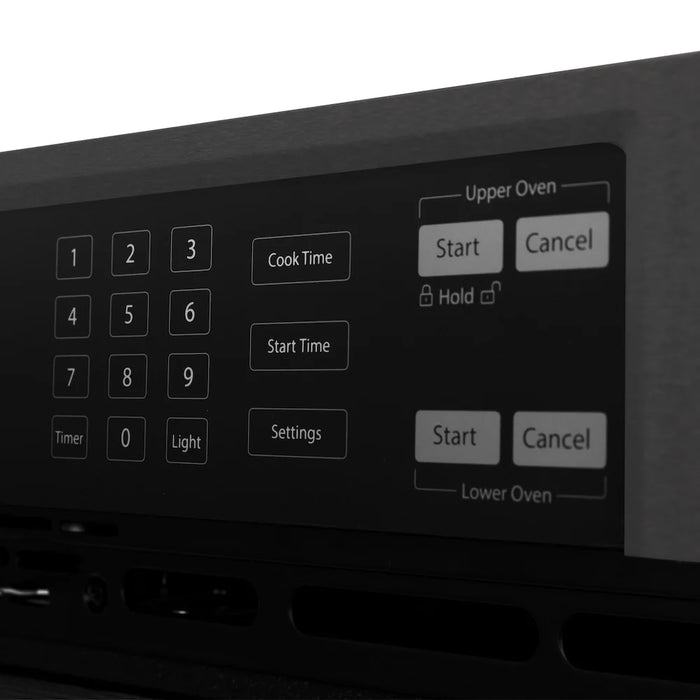 ZLINE Autograph Edition 30" Professional True Convection Double Wall Oven, Air Fry, Self Clean, Black Stainless Steel, Helix Handles WADBZ-30-KCB