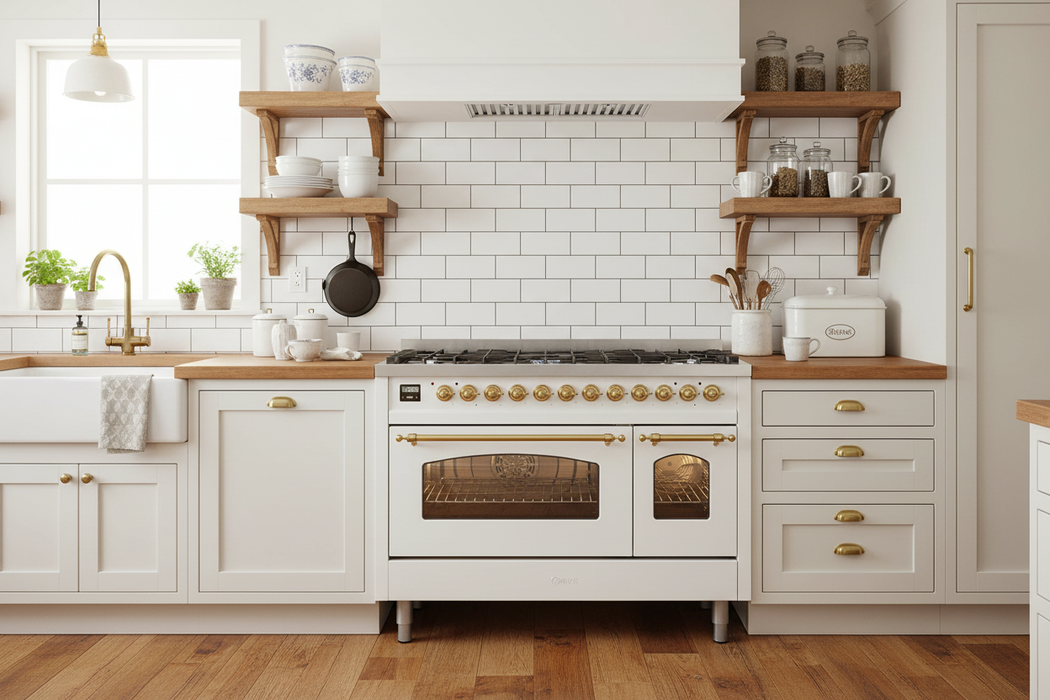 ILVE Nostalgie II Limited Edition 48" Dual Fuel Range White UP488NMPWHG