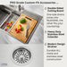 Forno ACQUA 33" Drop-In/Undermount 3-Level Workstation Sink, Waterfall Faucet, Glass Rinser D-XP30 - Control Panel View