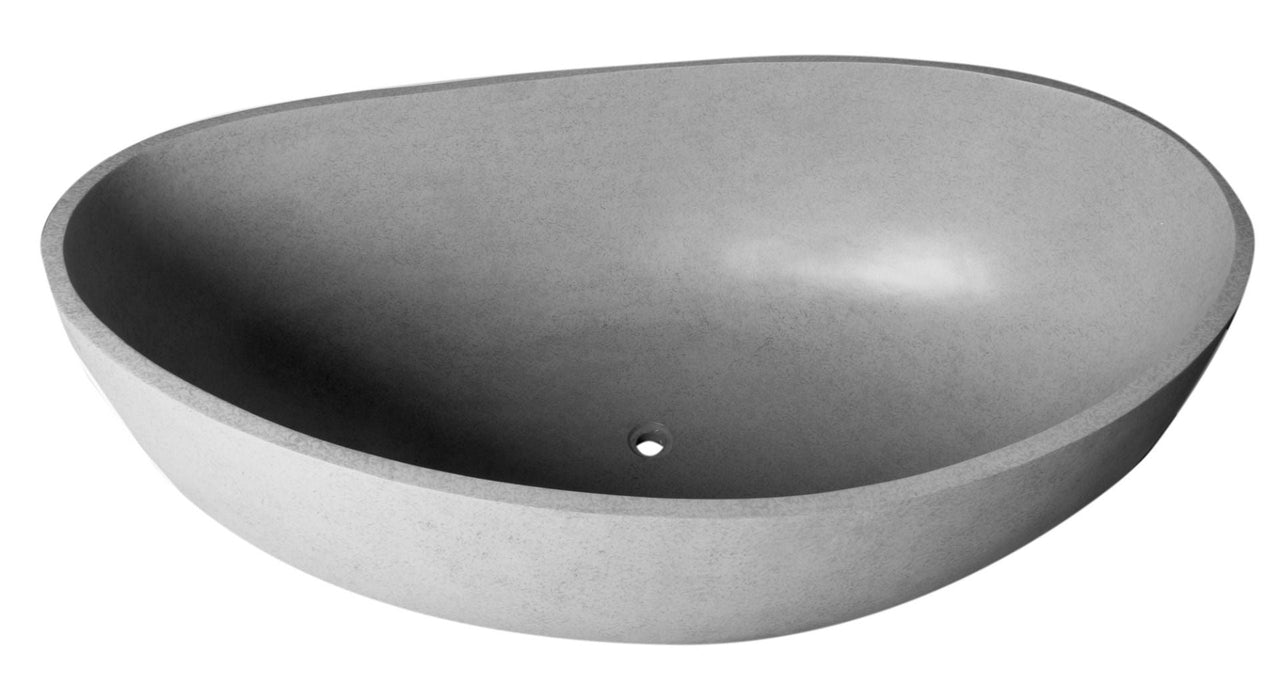 ALFI brand 59" Solid Concrete Oval Freestanding Bathtub ABCO59TUB