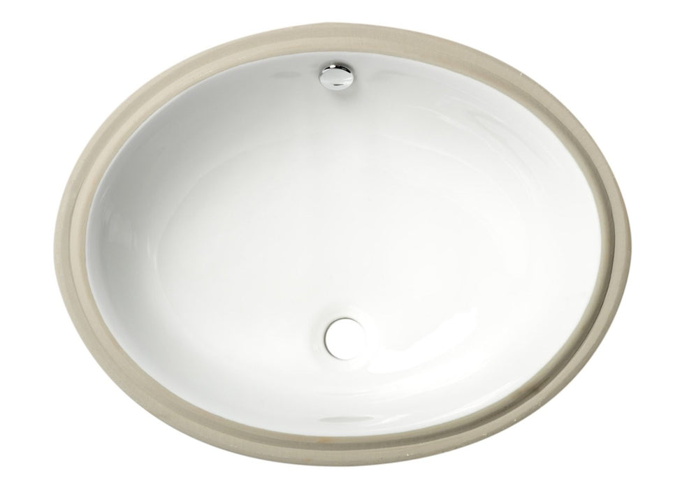 ALFI brand White 23" Oval Undermount Ceramic Sink ABC602