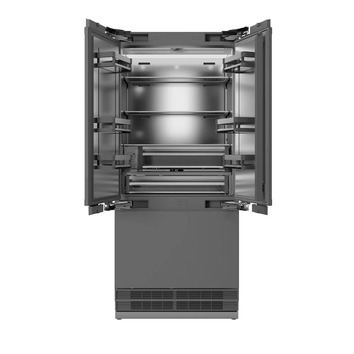 ZLINE Autograph Edition 36" Panel Ready French Door Built-In Bottom Freezer Refrigerator SRBIVZ-36-CB
