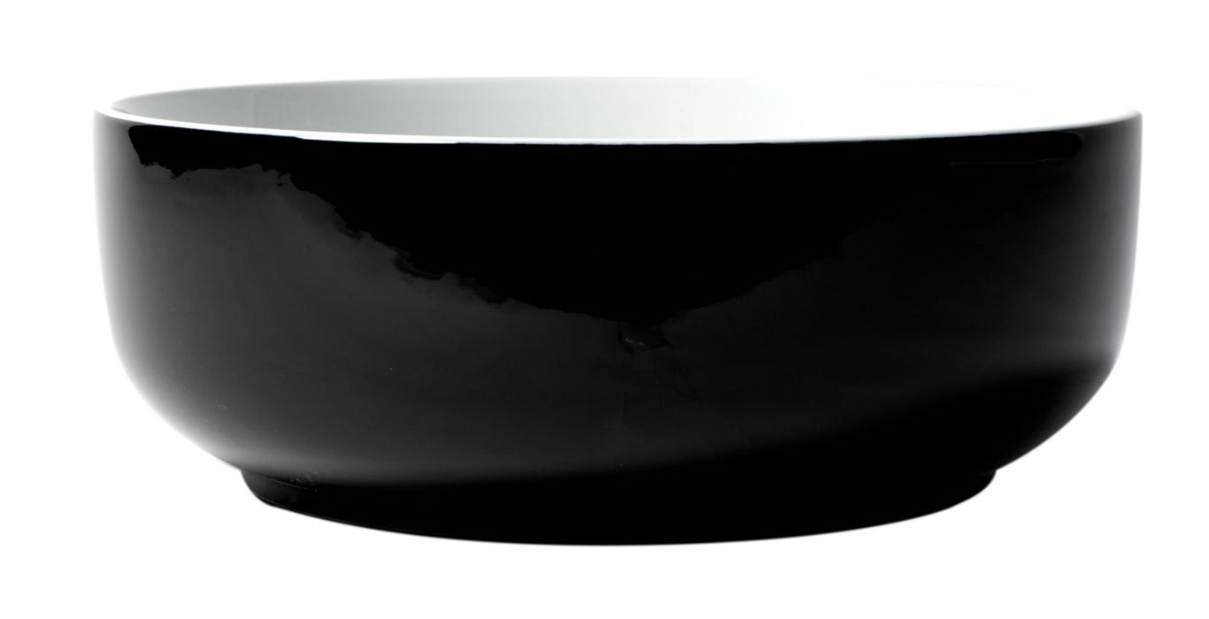 ALFI brand Black & White 15" Round Above Mount Ceramic Sink ABC908
