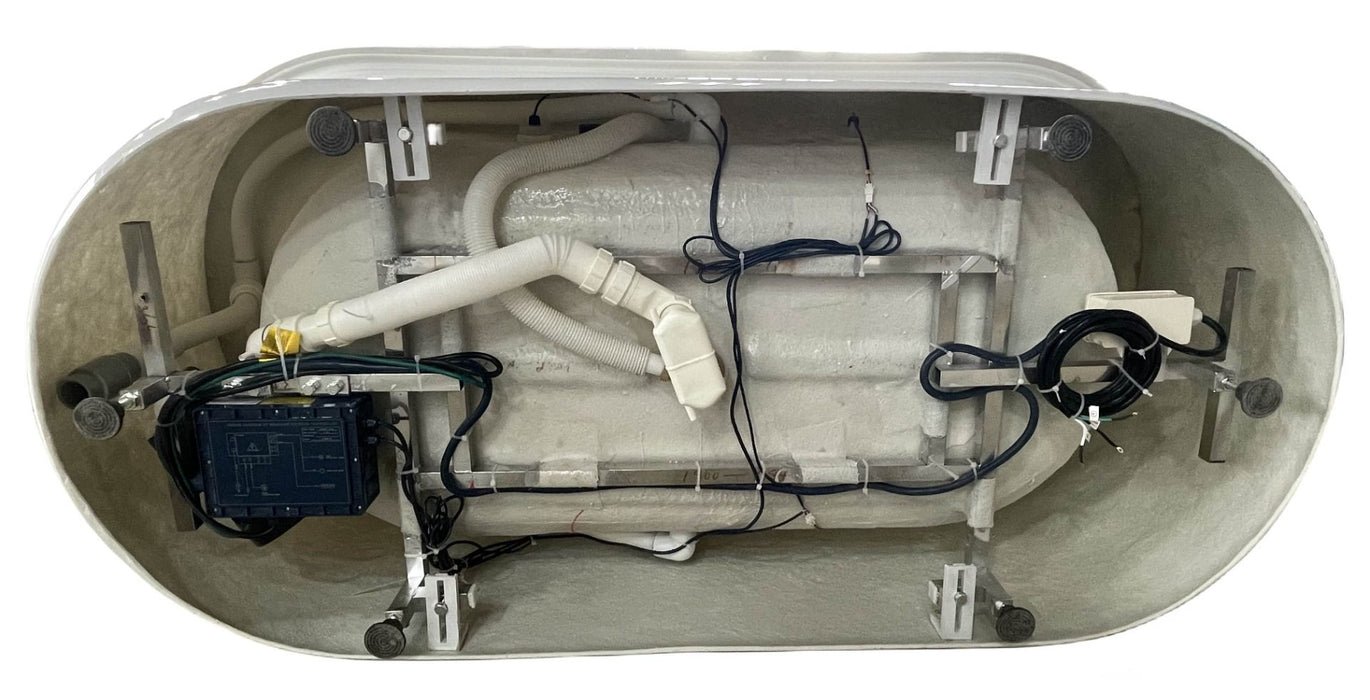 EAGO 74" White Free Standing Oval Air Bubble Bathtub AM1900