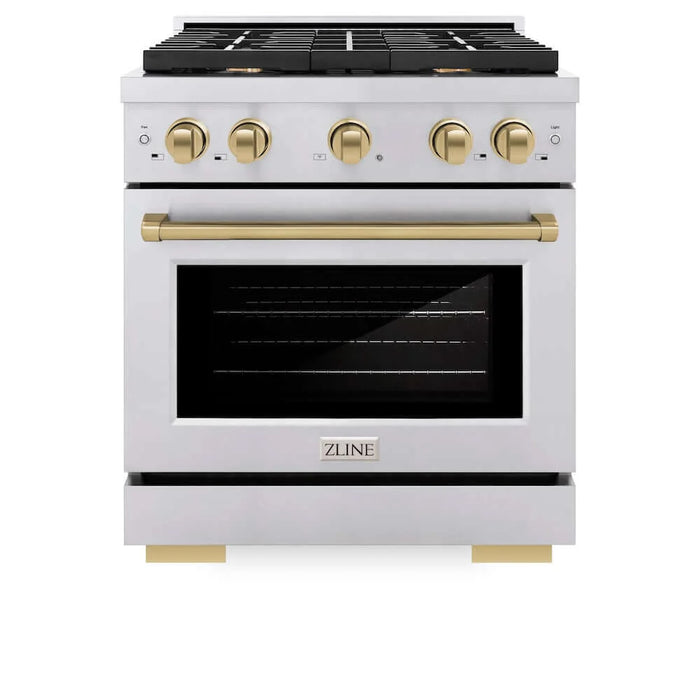 ZLINE 30"Gas Range, Convection Oven Stainless Steel, Champagne Bronze, SGRZ-30-CB