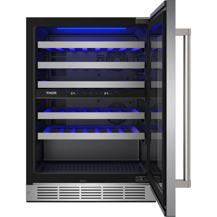 THOR 24" Built-In/Freestanding Dual Zone Wine Cooler with 46 Wine Bottle Capacity TWC24UD