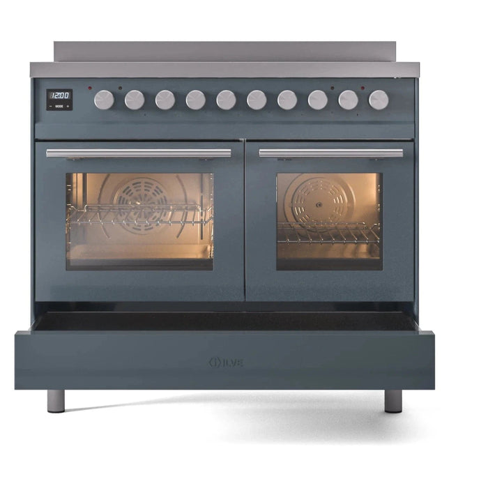 ILVE 40"Professional Plus Induction Range, Blue Grey UPDI406WMPBG