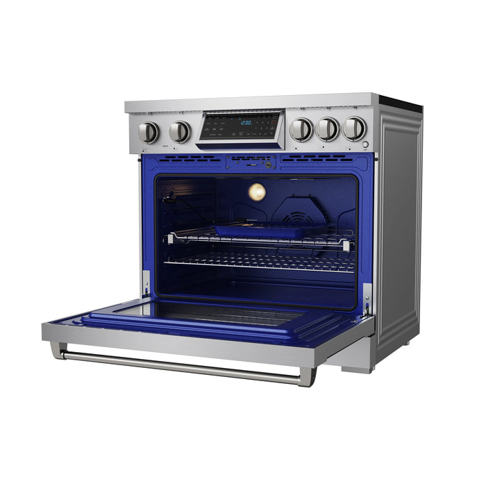 THOR Kitchen 36" 6 Professional Smooth Glass Top Induction Range - Side View