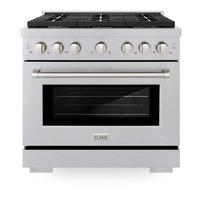 ZLINE 36"Gas Range, Convection Gas Oven , DuraSnow® Brass Burners, SGRS-BR-36