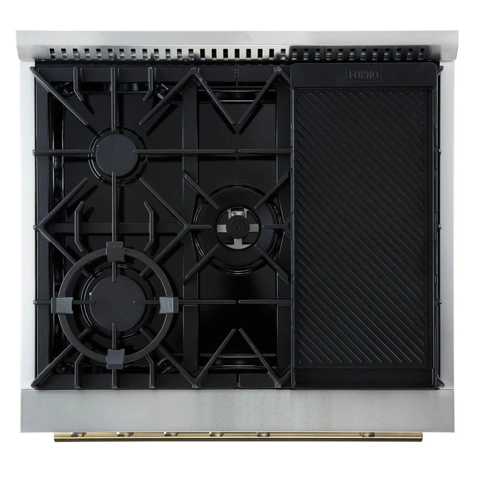 FORNO Giovanni 30" Gas on Gas Range FFSGS6274-30BLK