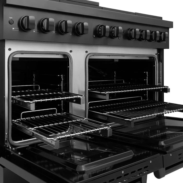 ZLINE 48 in.Gas Range, Convection Gas Oven, Black Stainless Steel, SGRB-48