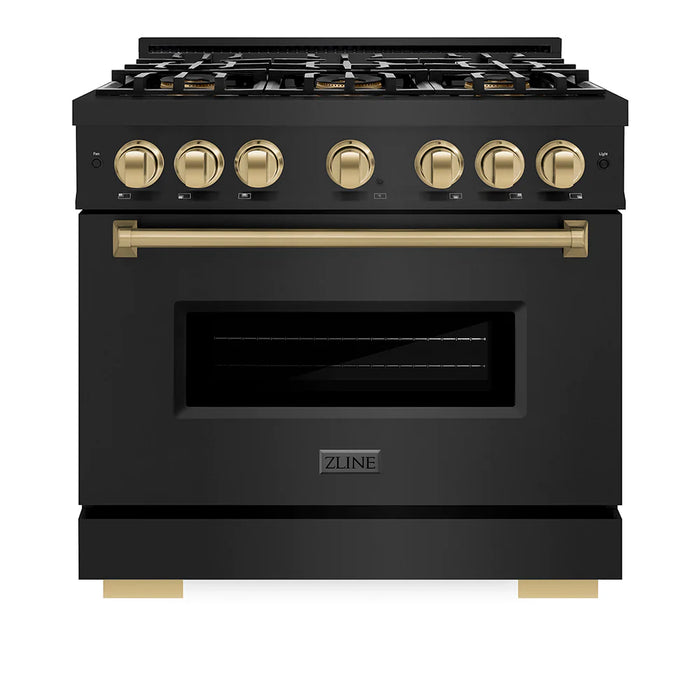 ZLINE Classic 36" Gas Range Black Stainless Steel PCGRBZ-36-CB