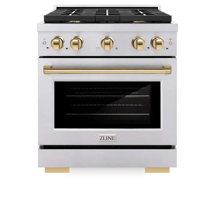 ZLINE 30 " Gas Range, Convection Oven Stainless Steel, Gold , SGRZ-30-G