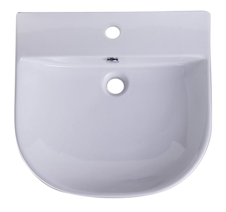 ALFI brand 20" White D-Bowl Porcelain Wall Mounted Bath Sink AB110