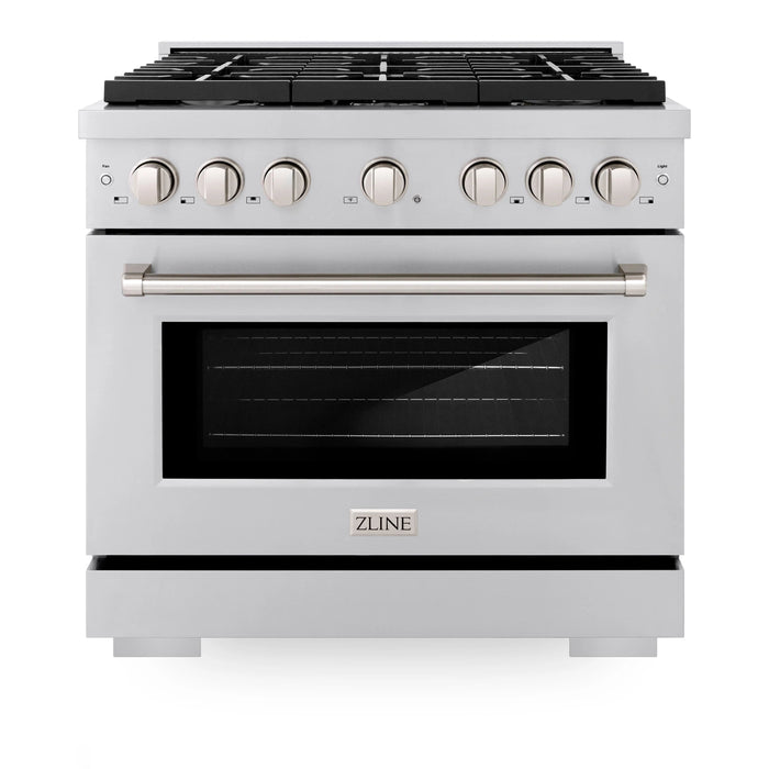 ZLINE 36"Paramount Dual Fuel Range Stainless Steel, SDR36