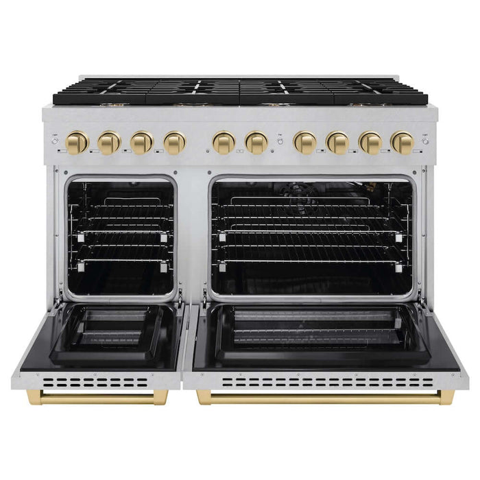 ZLINE 48"Gas Range, Convection Gas Oven, DuraSnow® Champagne Bronze, SGRSZ-48-CB