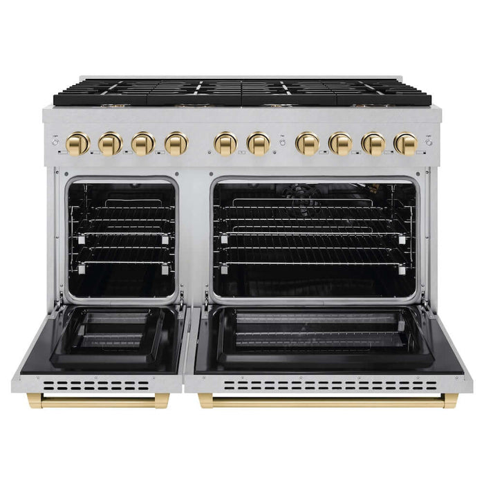 ZLINE 48"Gas Range, Convection Gas Oven, DuraSnow® Gold, SGRSZ-48-G