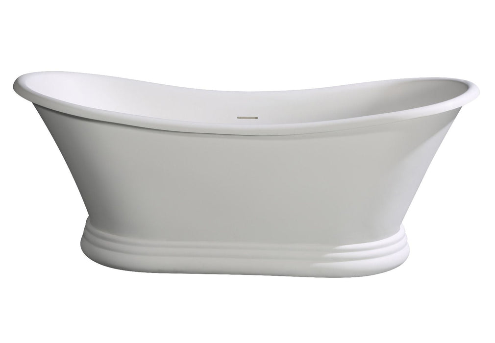 ALFI brand 67" White Matte Pedestal Solid Surface Resin Bathtub AB9950