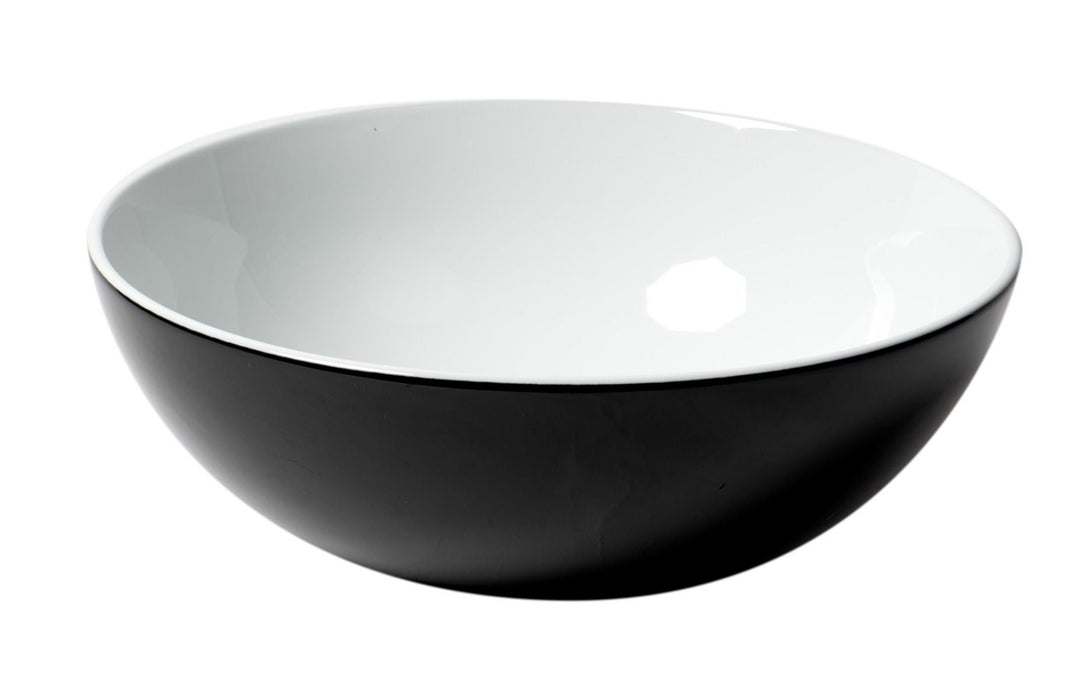 ALFI brand Black & White 15" Round Vessel Above Mount Ceramic Sink ABC906