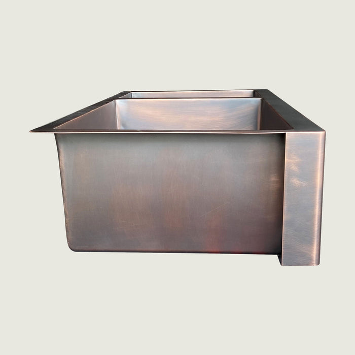 Nauxus Doble Bowl Handcrafted Custom Copper Farmhouse Kitchen Sink - FMHK06-NX