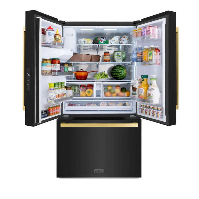 ZLINE 36" Refrigerator, Water, Ice Dispenser, Fingerprint Resistant, RSMZ-W-36-BS-FG