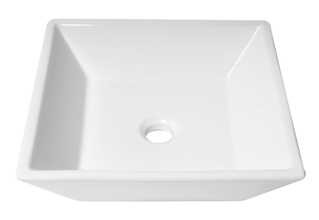 ALFI brand White 17" Square Above Mount Ceramic Sink ABC912