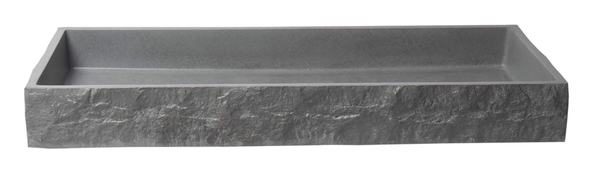 ALFI brand 39" Solid Concrete Gray Matte Trough Sink for the Bathroom ABCO39TR