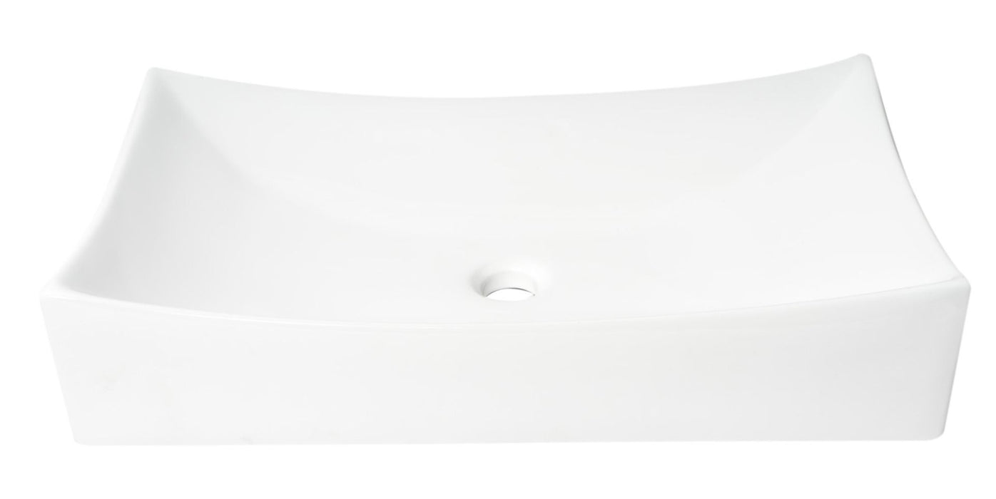 ALFI brand White 26" Fancy Rectangular Above Mount Ceramic Sink ABC904