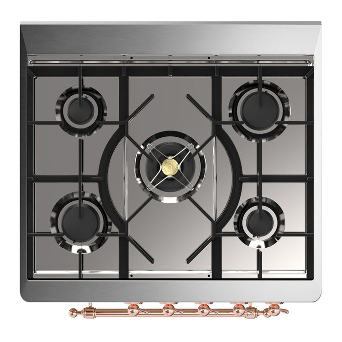 ILVE Majestic III 30" Dual Fuel Range Matte Graphite Copper Trim UM30NR3MGP