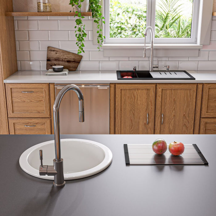 ALFI brand  34" Granite Composite Workstation Step Rim Sink, Accessories AB3418SBDI