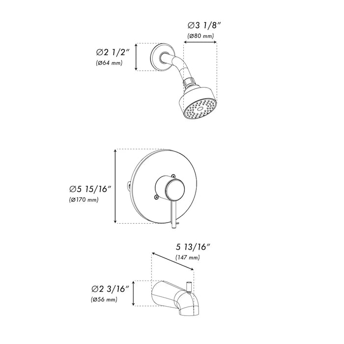 ZLINE Rubicon Elegant Shower System, RBCN1-SHS-BN