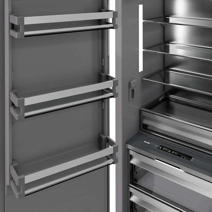 ZLINE 24" Panel Ready Column Refrigerator, Graphite Gray Interior Matte Black RBCRVZ-24-MB