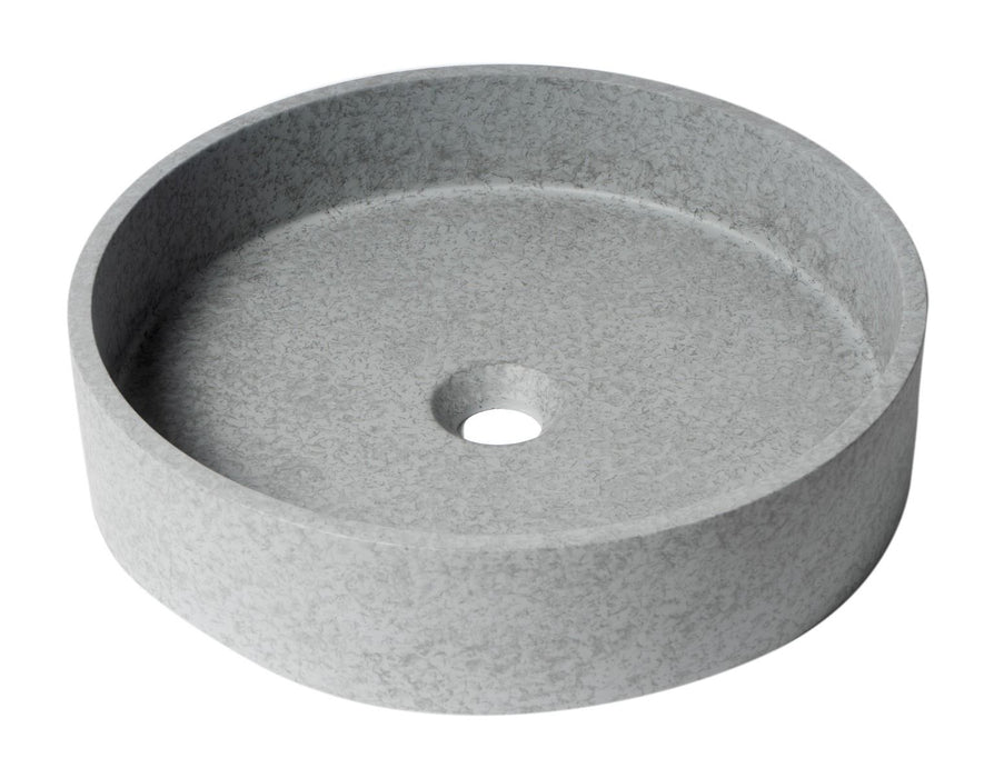ALFI brand 17" Round Solid Concrete Gray Matte Above Mount Bathroom Sink ABCO17R