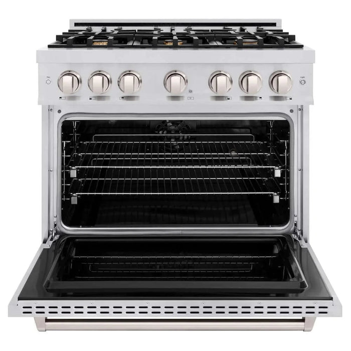 ZLINE 36" Classic Gas Range, Convection Gas Oven, Stainless Steel, Brass Burners, CGR-BR-36